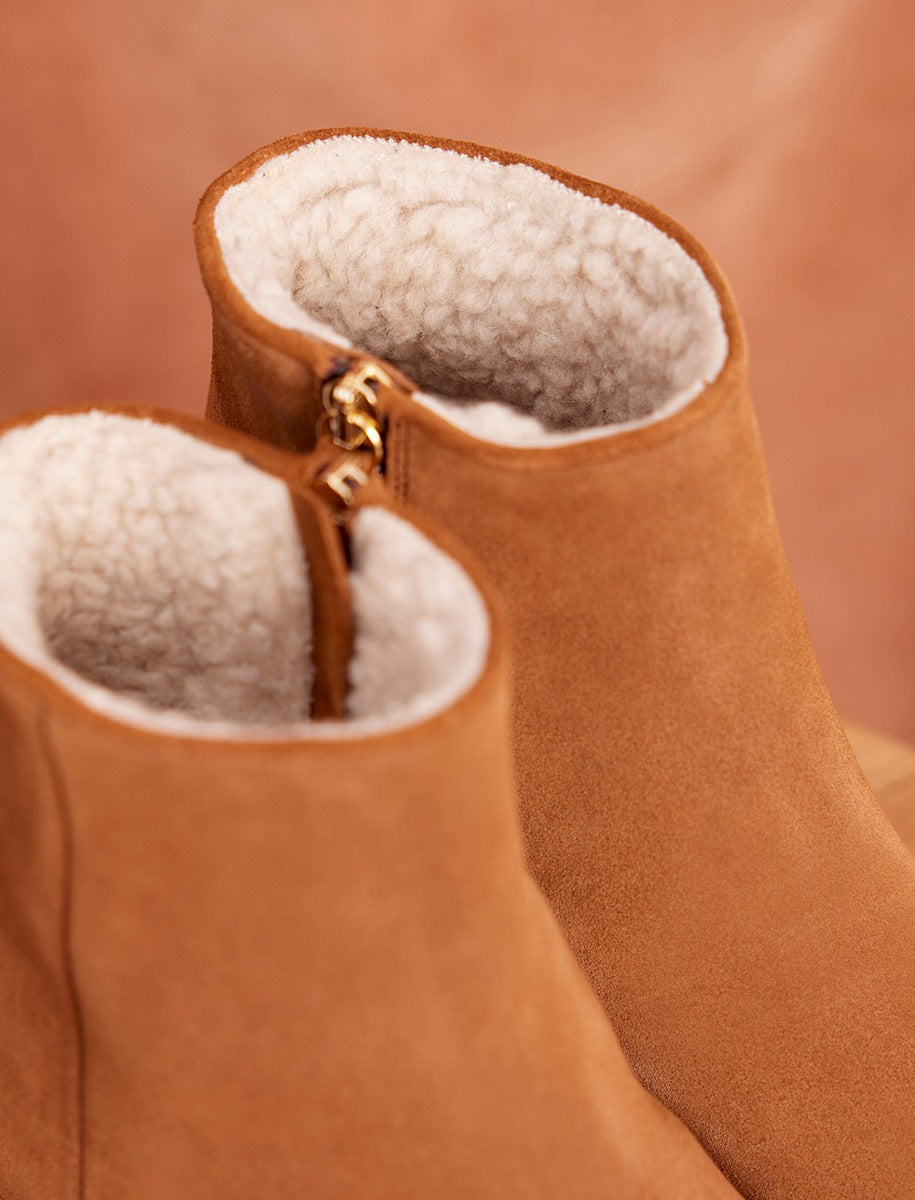Botines Mathilde - Castaño Forrado - Mujer