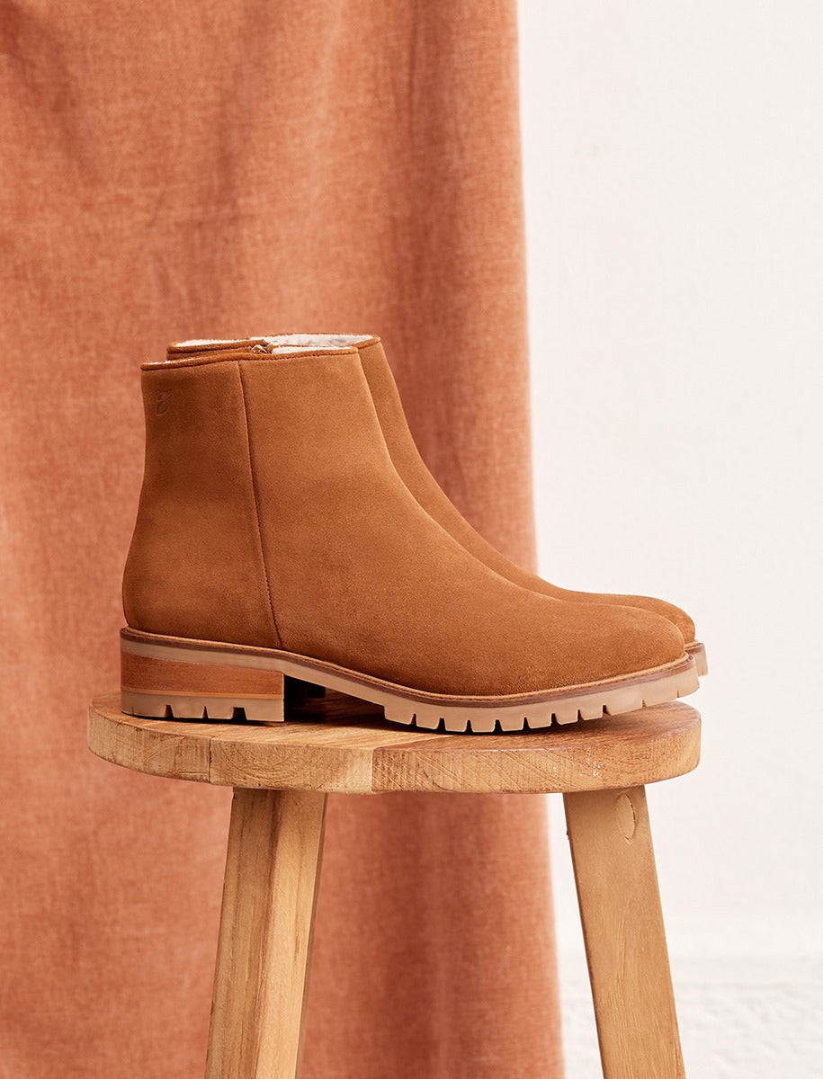 Botines Mathilde - Castaño Forrado - Mujer