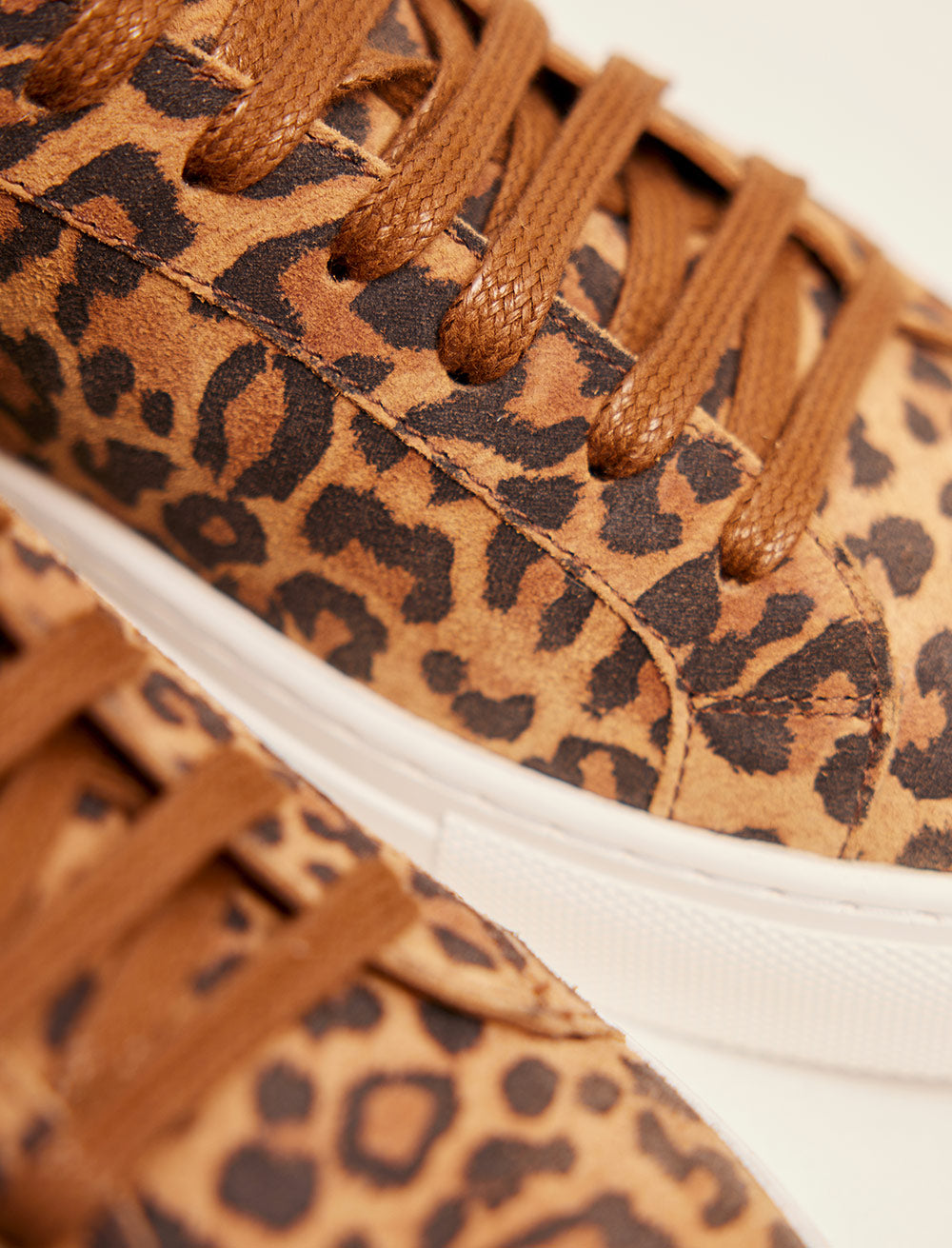 Olivia Lace-Up Sneakers - Leopard - Women