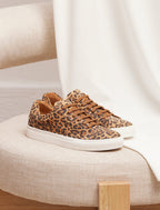 Olivia Lace-Up Sneakers - Leopard - Women