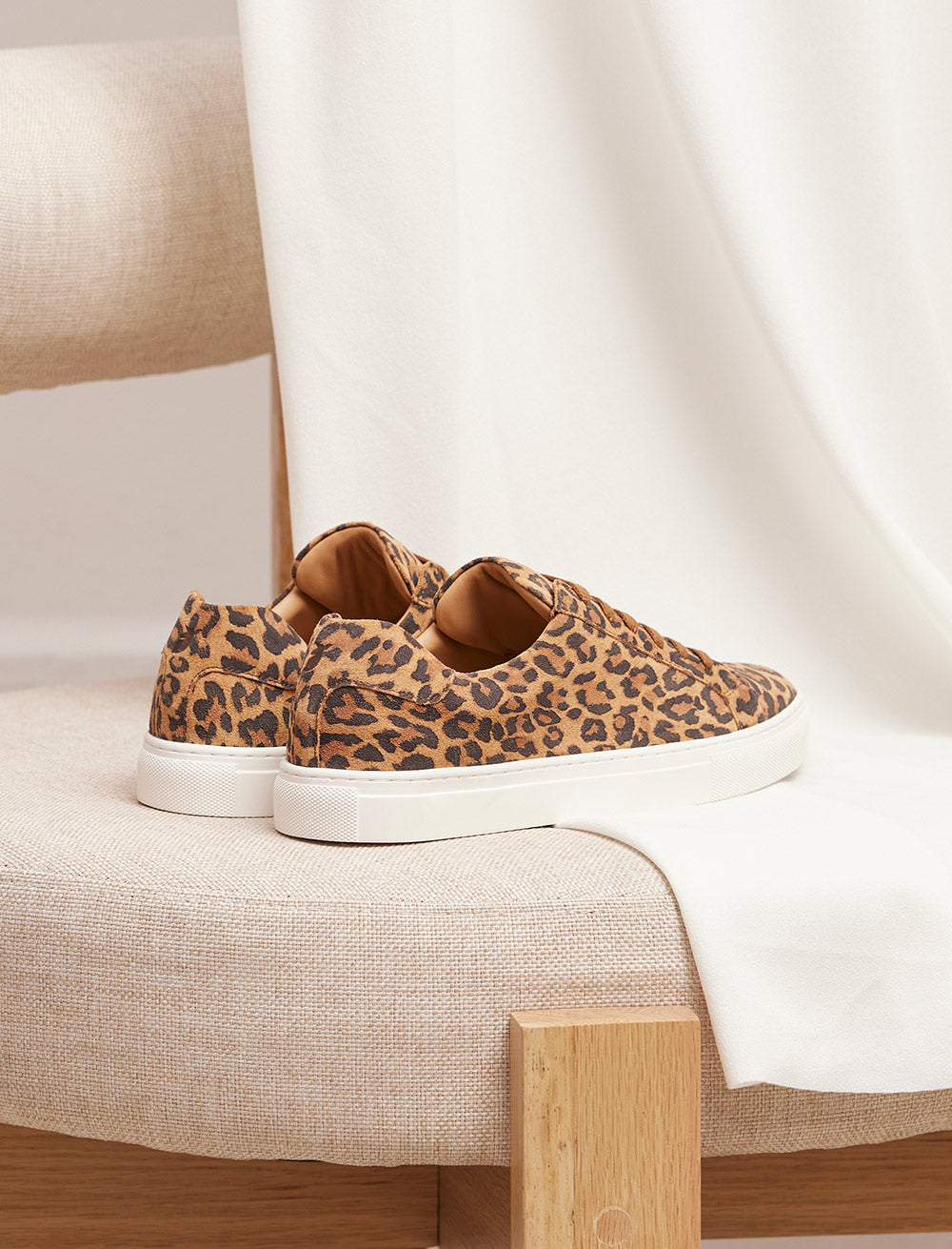 Olivia Lace-Up Sneakers - Leopard - Women