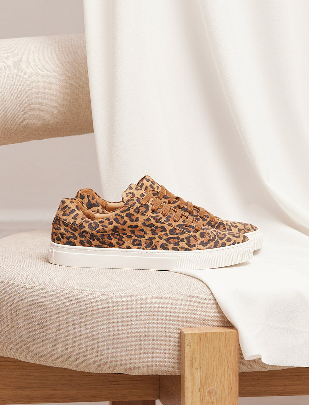 Olivia Lace-Up Sneakers - Leopard - Women