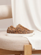 Olivia Lace-Up Sneakers - Leopard - Women