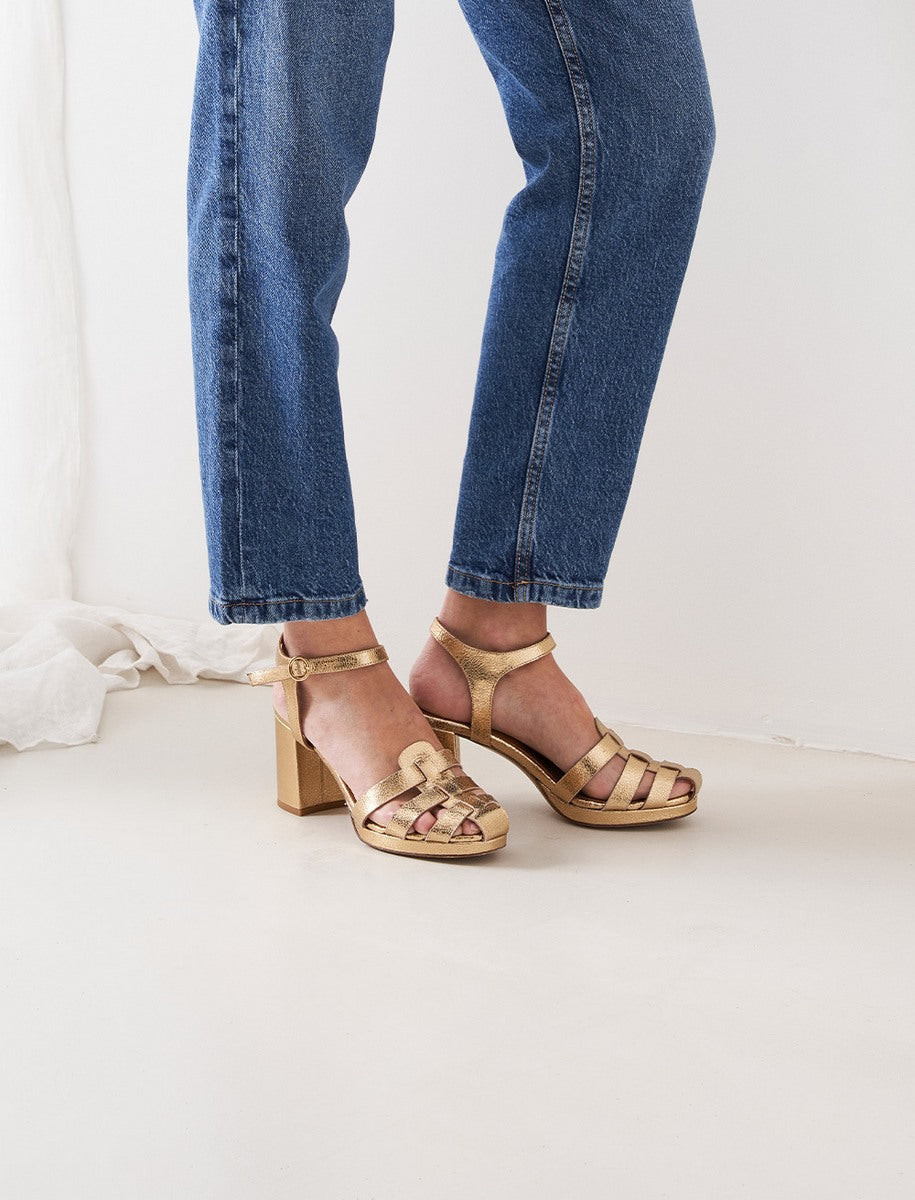 Célia Heeled Sandals - Gold - Women