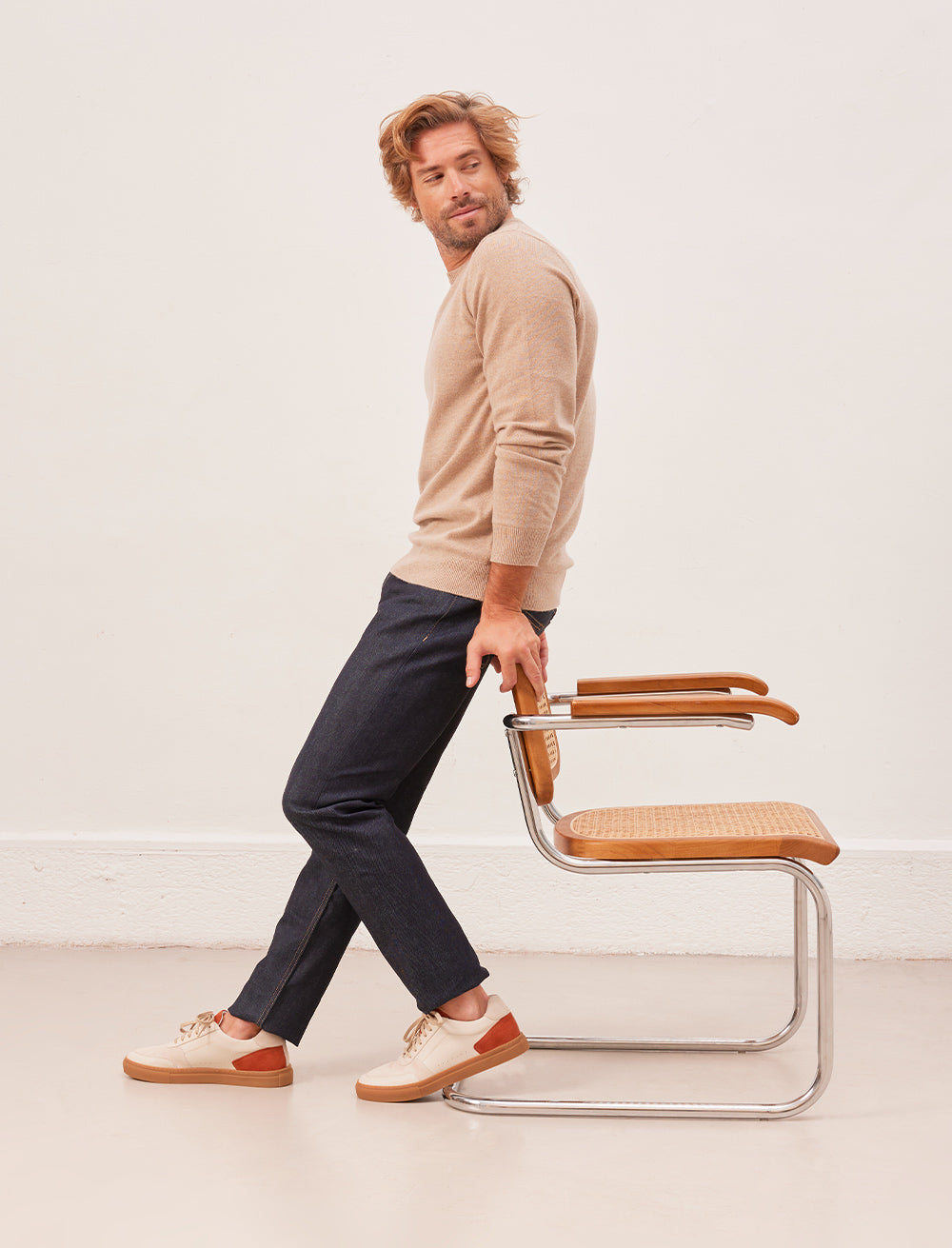 Sneakers À Lacets Frisco - Crème, Grège Clair & Rouille - Homme