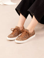Olivia Lace-Up Sneakers - Leopard - Women