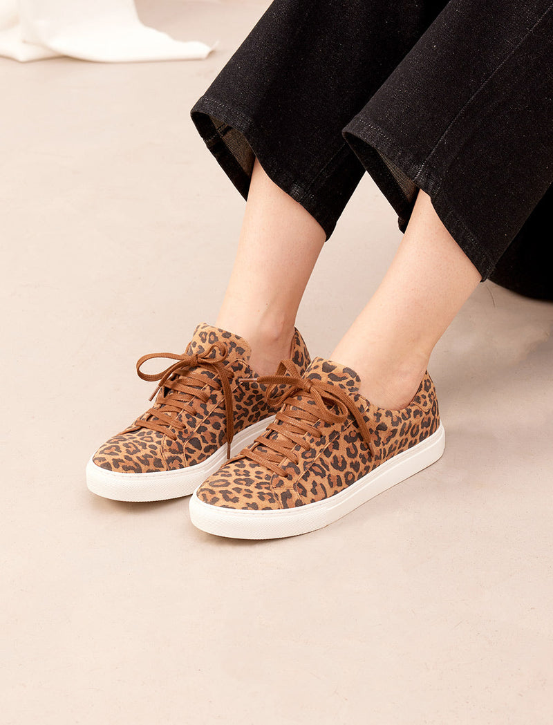 Zapatillas con cordones Olivia - Leopardo - Mujer