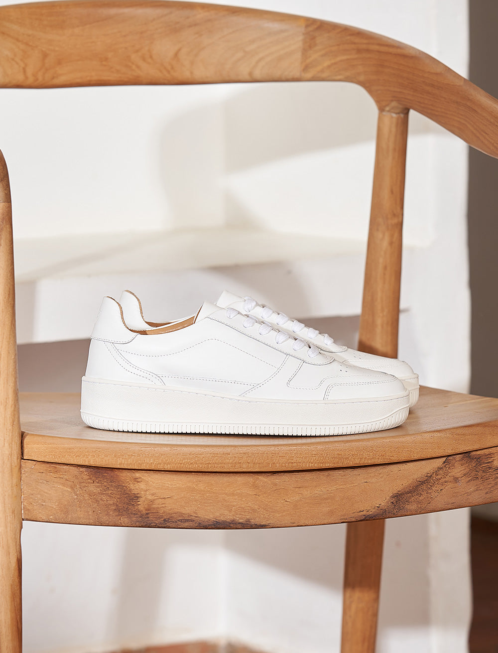Vasco Lace-Up Trainers - Optical White - Women