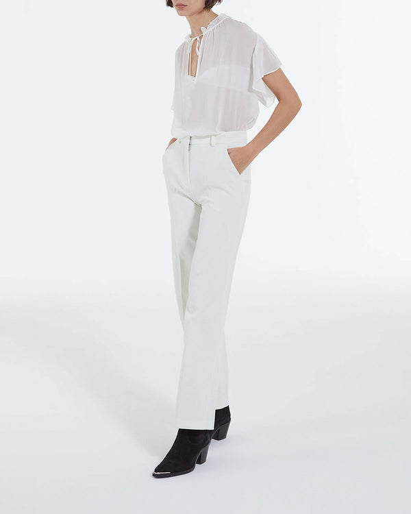 The Kooples - Ecru Straight-Leg Crepe Trousers - Women