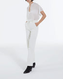 Pantalón recto de crepé crudo - Mujer
