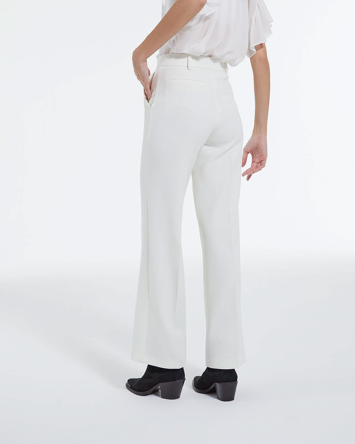 The Kooples - Pantalon Droit Écru En Crepe - Femme