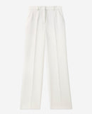 Pantalón recto de crepé crudo - Mujer
