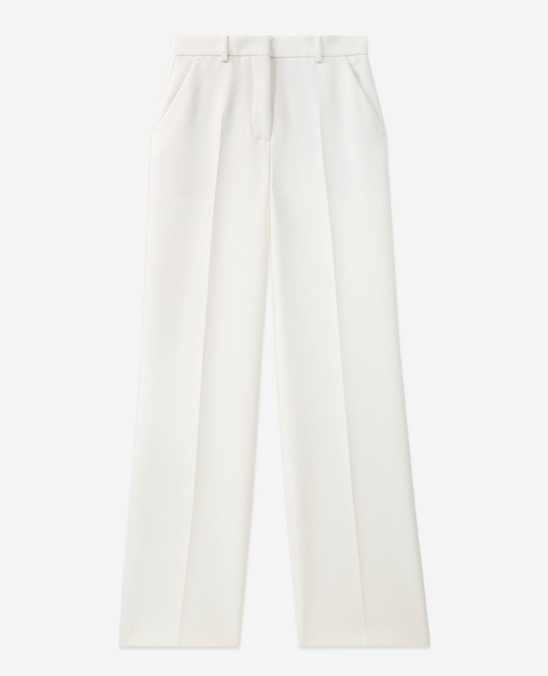 Pantalón recto de crepé crudo - Mujer