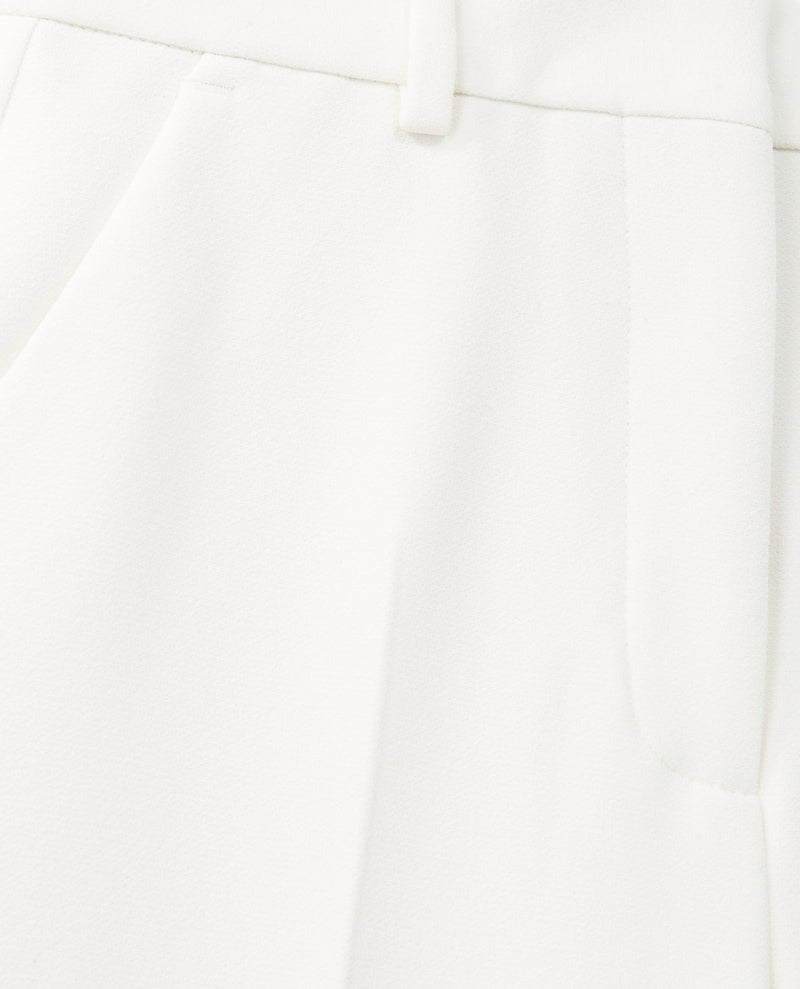 Pantalón recto de crepé crudo - Mujer