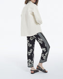 The Kooples - Pantalón Blanco Y Negro Con Estampado Pañuelo Fluido - Mujer