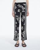 The Kooples - Pantalón Blanco Y Negro Con Estampado Pañuelo Fluido - Mujer