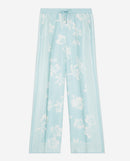 Pantalon Bleu Et Blanc Motif Foulard Fluide - Femme