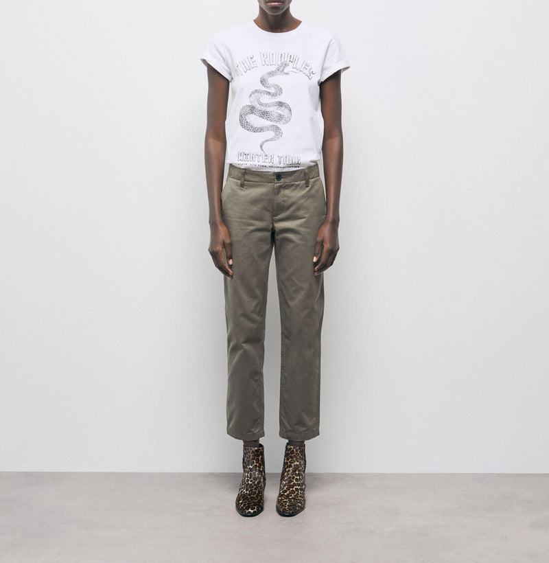 The Kooples - Pantalon Droit 7/8 - Kaki - Femme