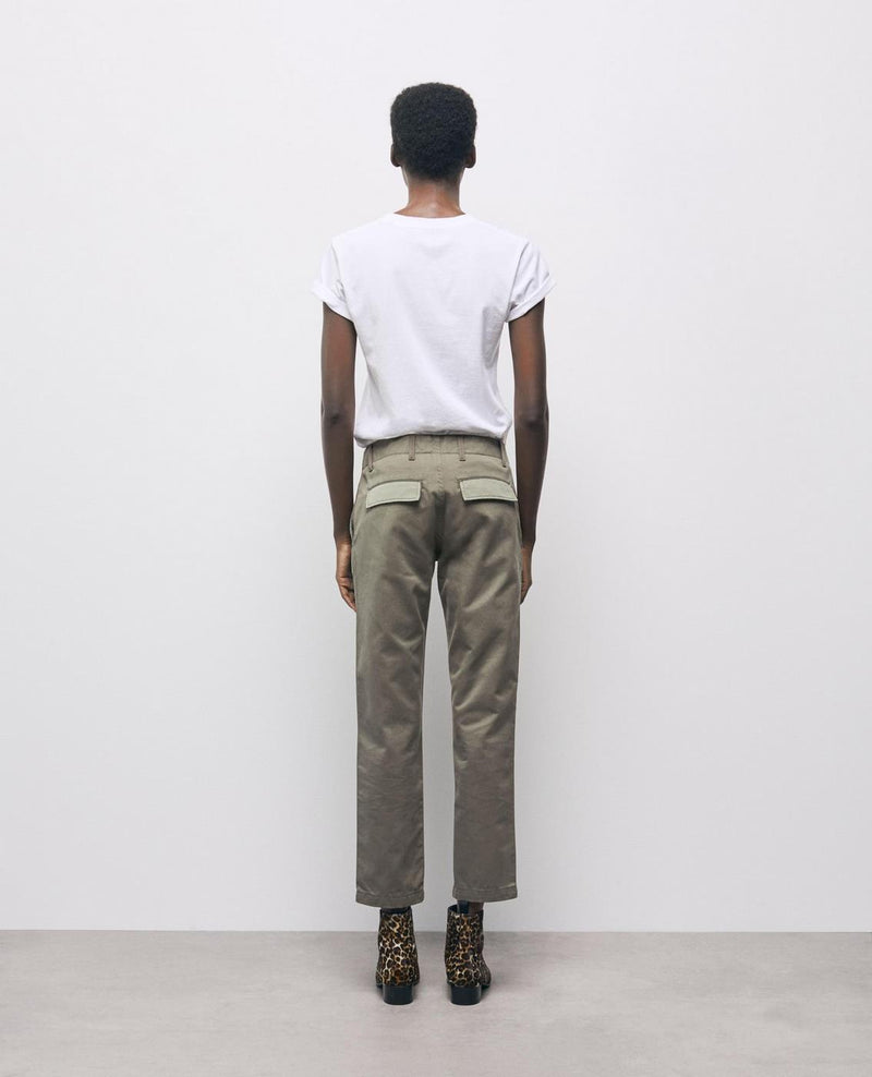 The Kooples - Pantalon Droit 7/8 - Kaki - Femme