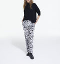 The Kooples - Straight-Leg Silk Trousers - Ecru and Black - Women