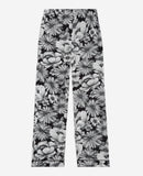 Pantalon Droit En Soie - Ecru Et Noir - Femme