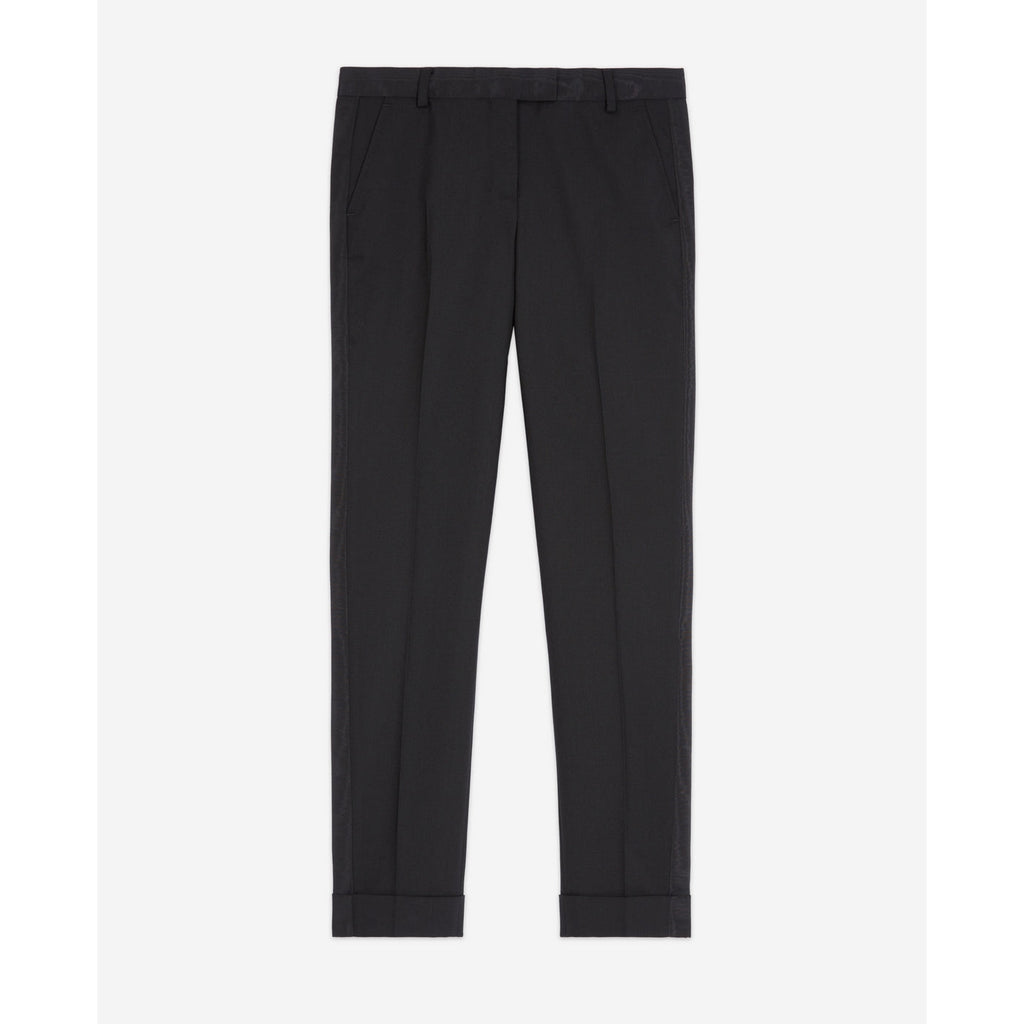 The Kooples - Pantalón Recto de Lana - Negro - Mujer