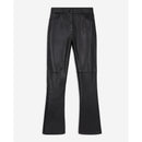 Pantalón acampanado de piel de cordero - Negro - Mujer