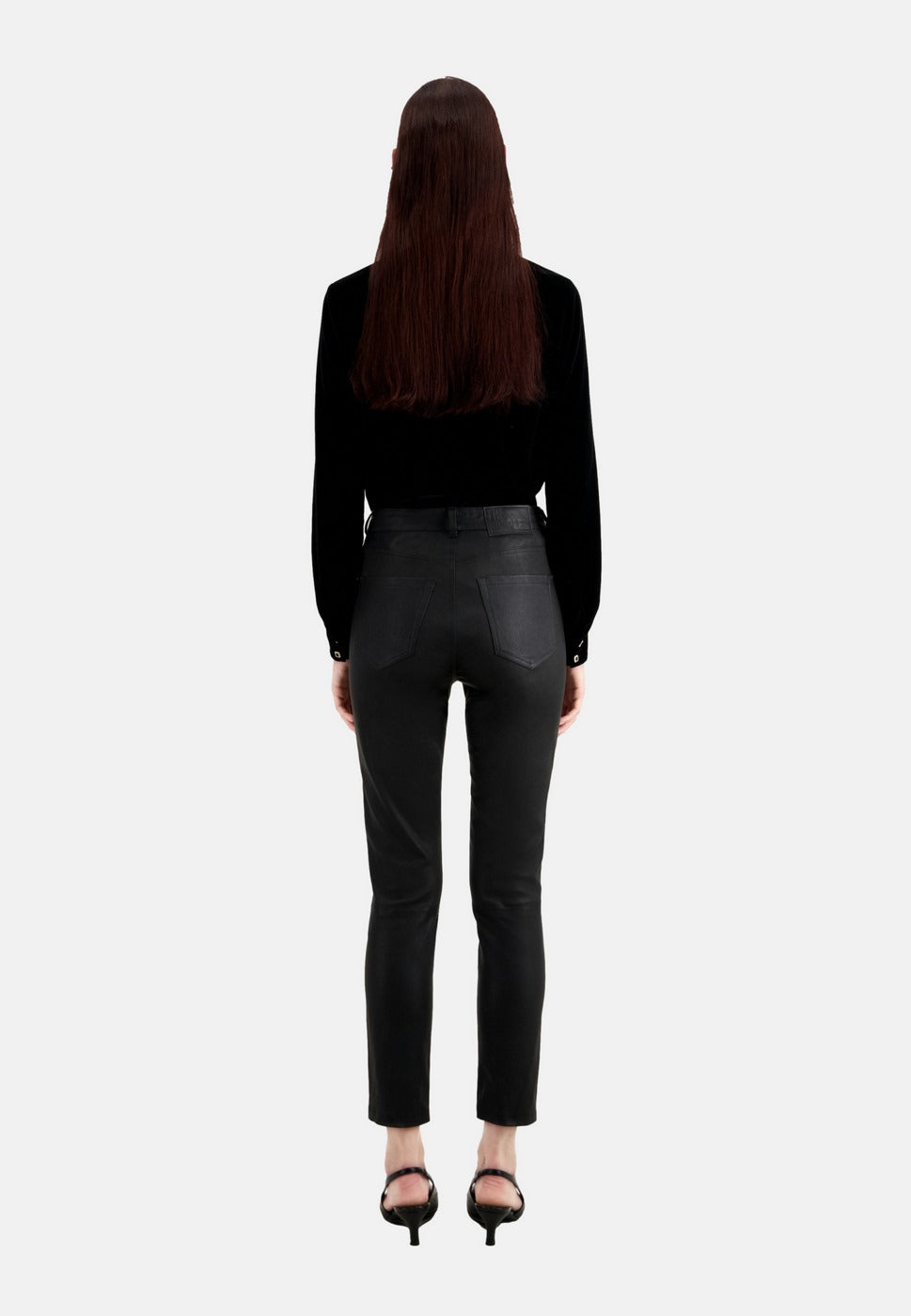 The Kooples - Stretch Leather Slim-Cut Trousers - Women