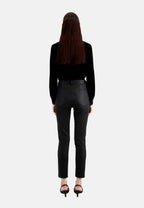 The Kooples - Stretch Leather Slim-Cut Trousers - Women
