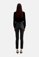 Pantalón slim fit de piel elástica - Mujer