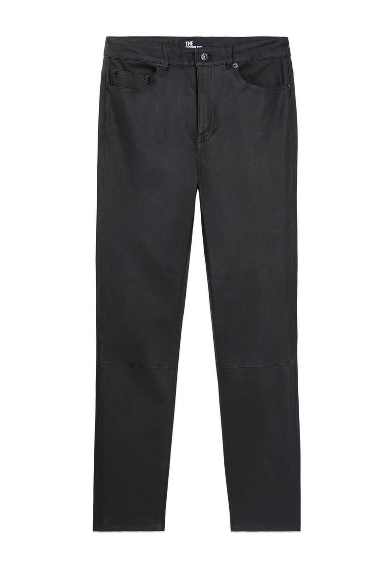 Pantalón slim fit de piel elástica - Mujer