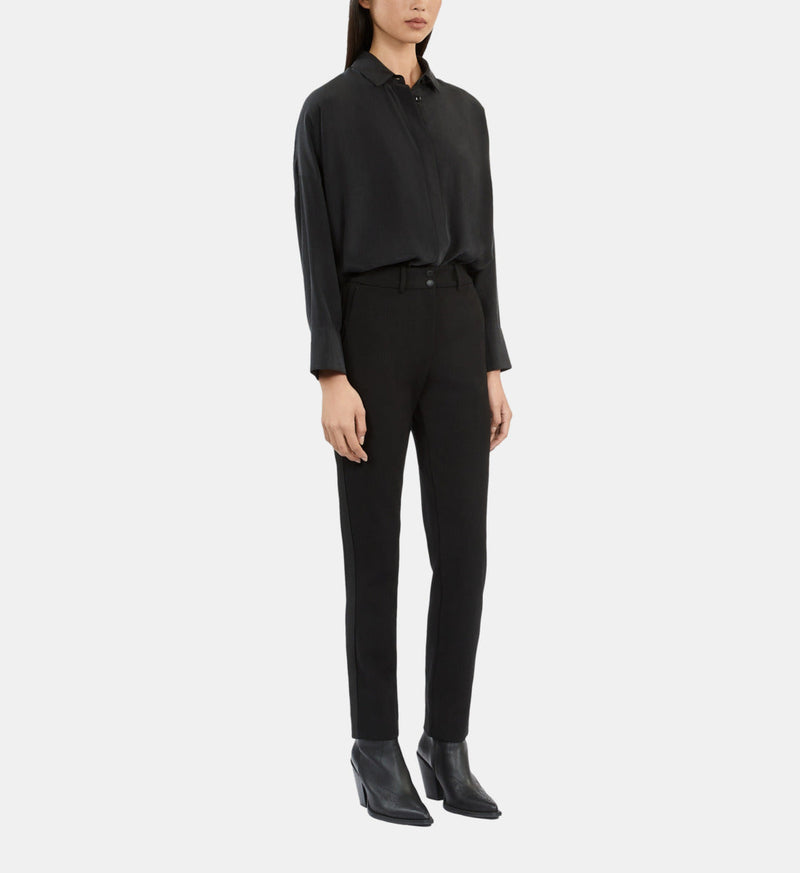 Pantalon Droit Detail Bande Cote