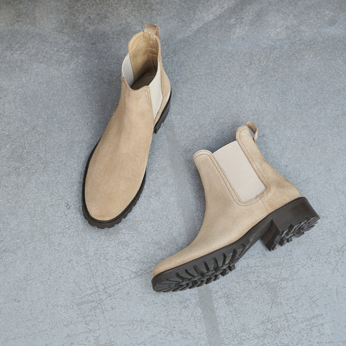 Chelsea Boots La Femme Pressée Daim Noisette