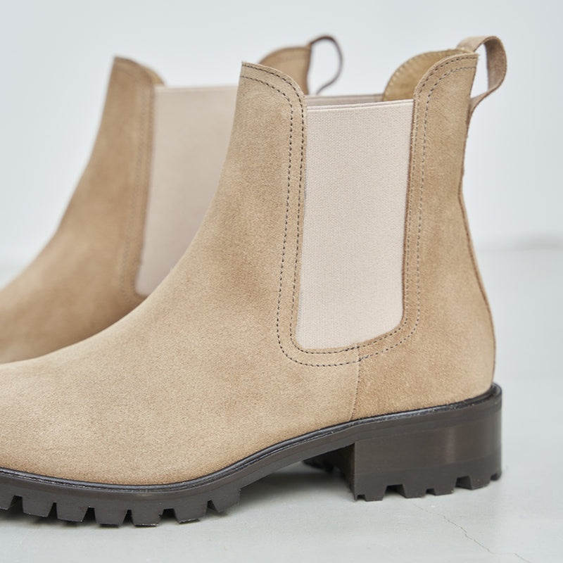 Chelsea Boots La Femme Pressée Daim Noisette