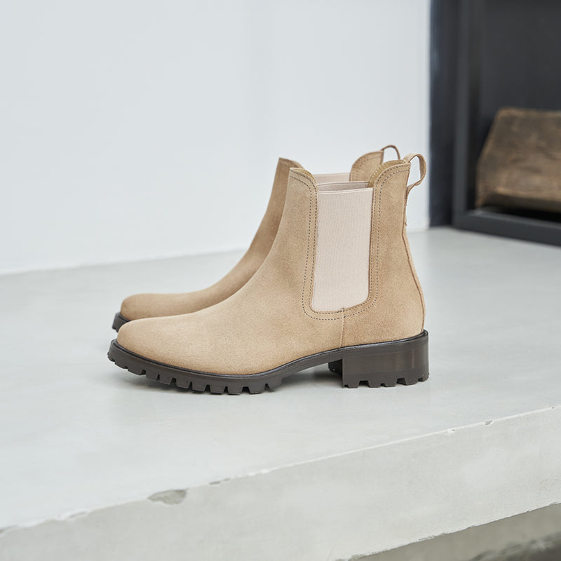 Chelsea Boots La Femme Pressée Daim Noisette