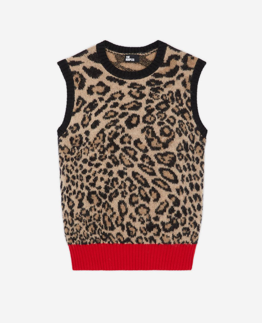 The Kooples - Jersey Cuello Redondo Jacquard Leopardo Canalé Contraste - Mujer