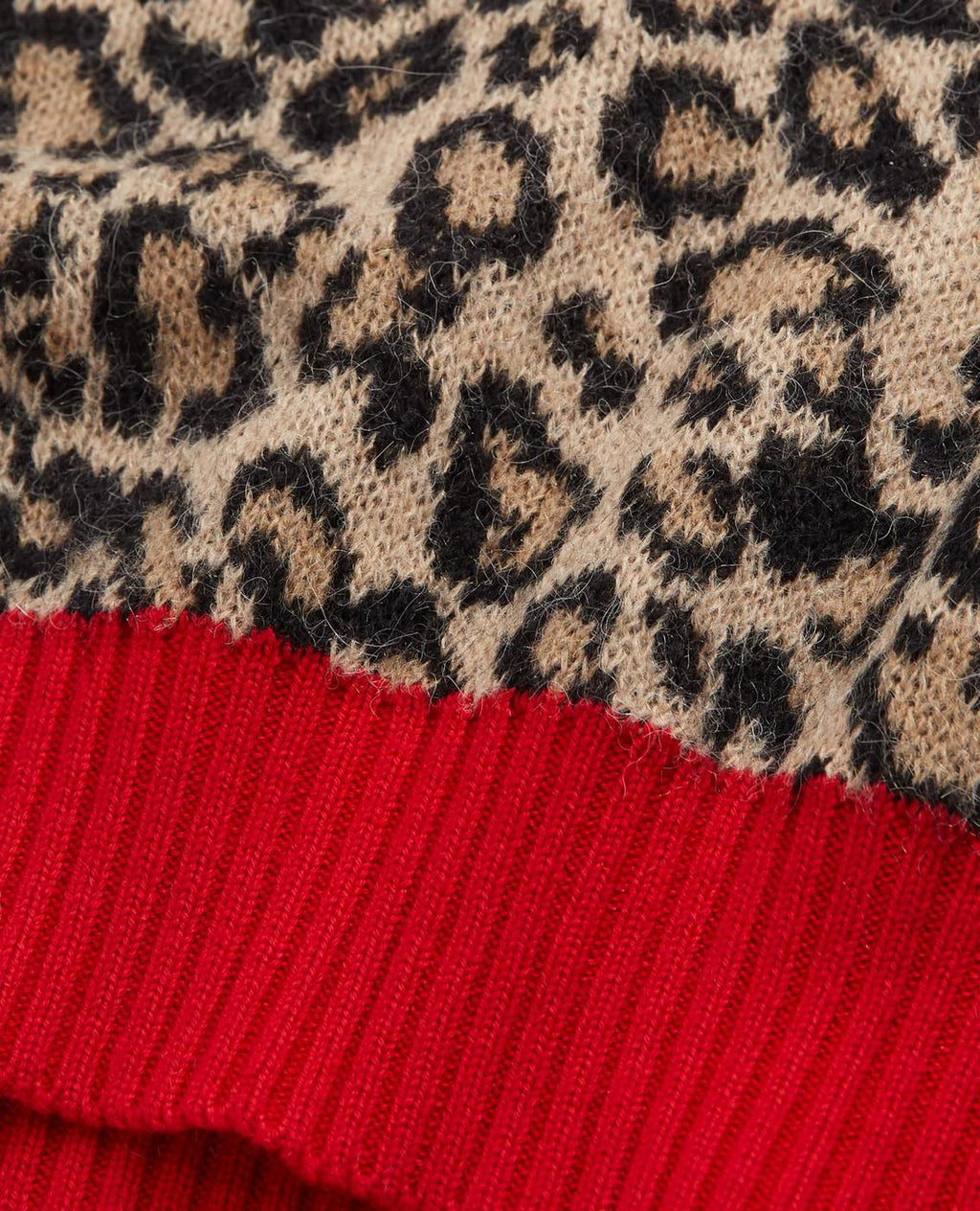 The Kooples - Jersey Cuello Redondo Jacquard Leopardo Canalé Contraste - Mujer