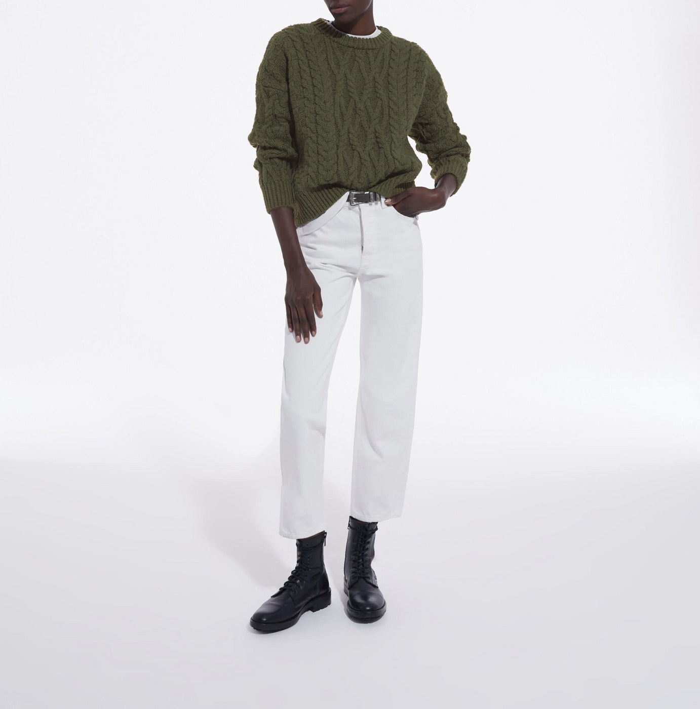 The Kooples - Pull Col Rond En Laine Torsade - Femme
