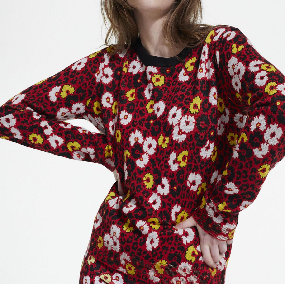 The Kooples - Pull En Laine - Rouge Et Noir - Femme