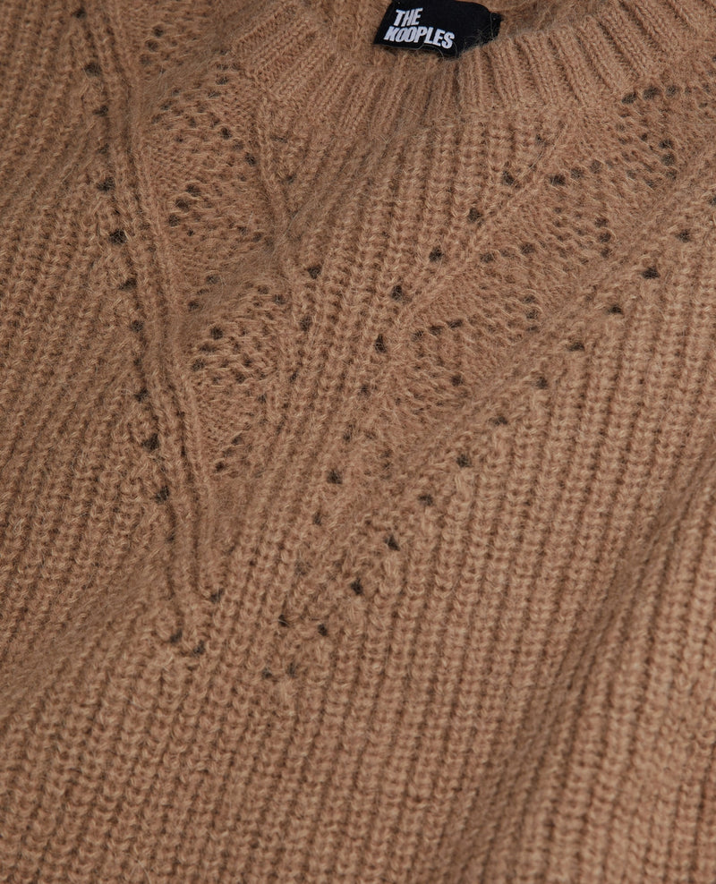 Jersey De Cuello Redondo De Côte Perlées Y Pointelles - Mujer