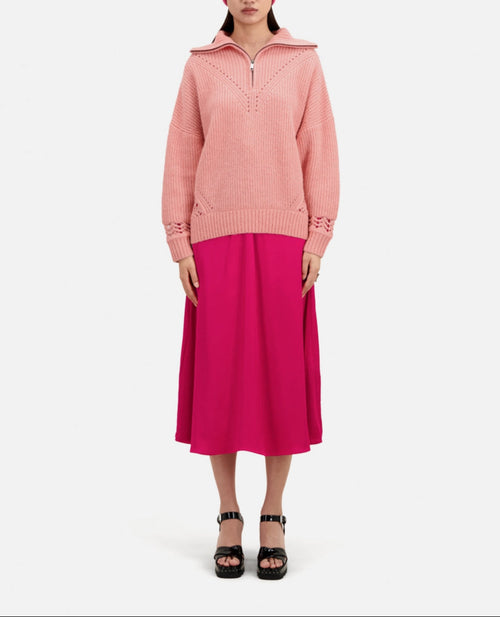 Pull En Laine Et Alpaga - Rose - Femme