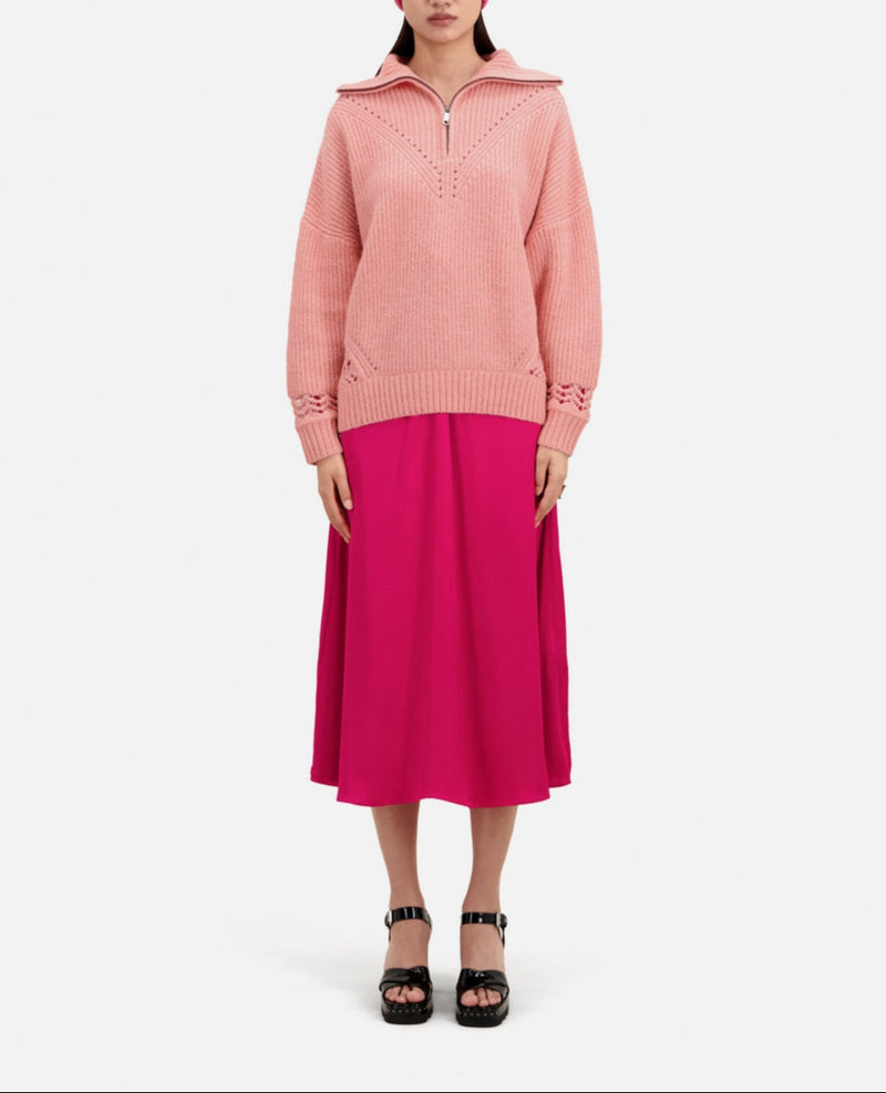 Pull En Laine Et Alpaga - Rose - Femme