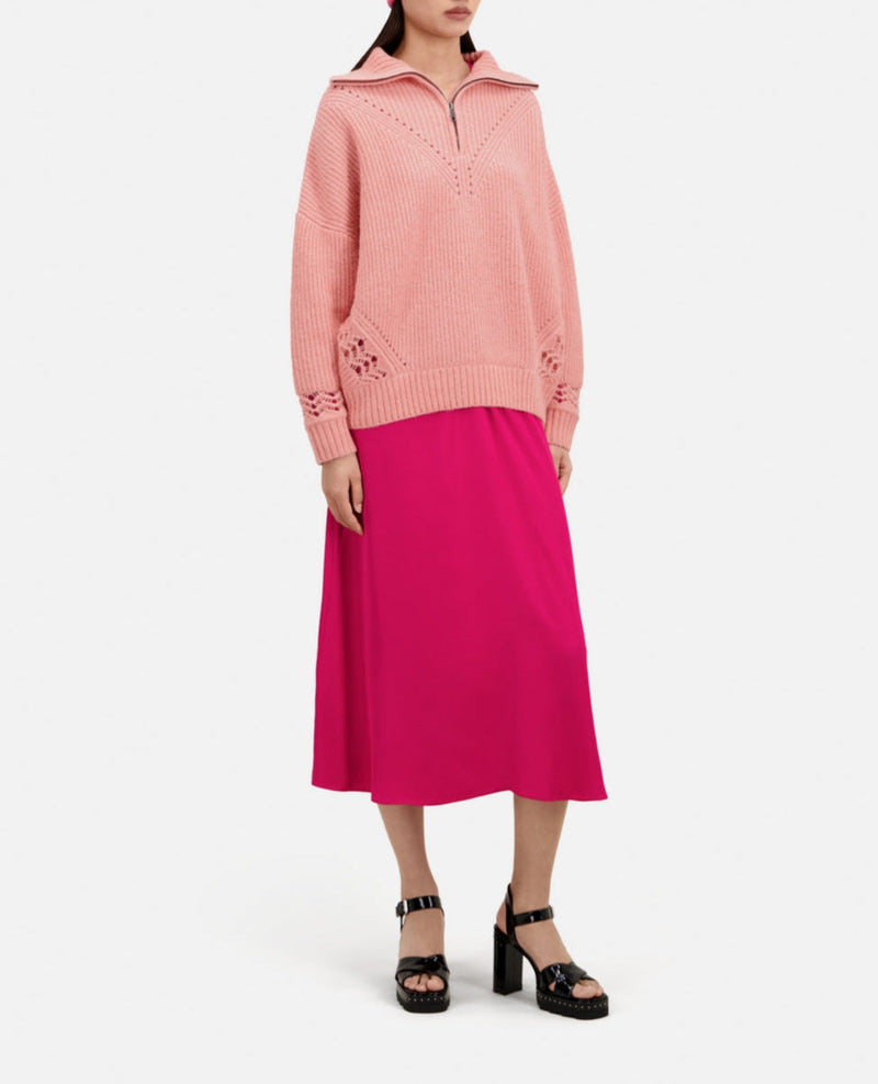 Pull En Laine Et Alpaga - Rose - Femme