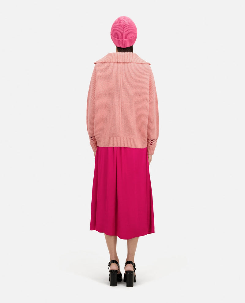 Pull En Laine Et Alpaga - Rose - Femme