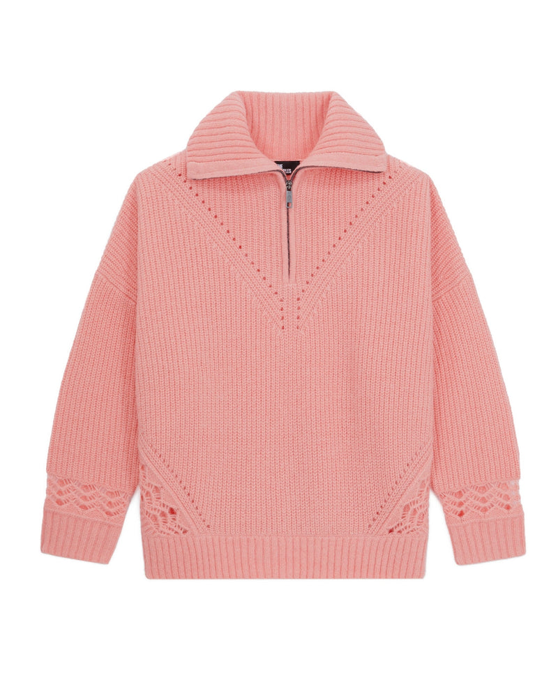 Pull En Laine Et Alpaga - Rose - Femme