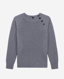 The Kooples - Pull Col Rond A Cote Perlees Et Boutons Bijoux - Femme