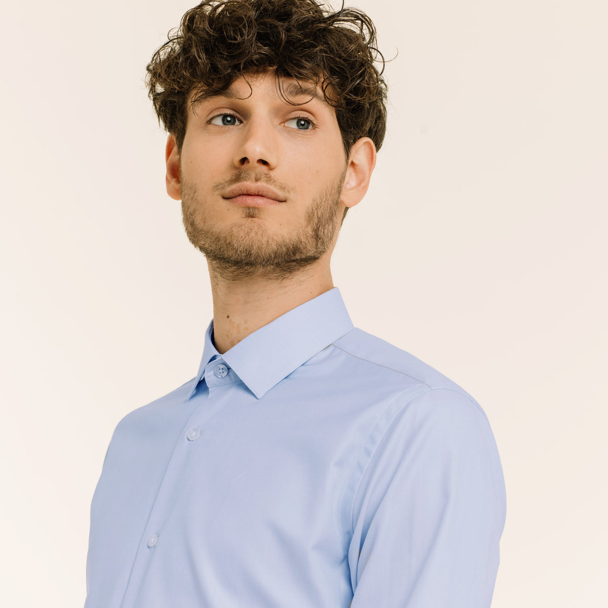 Chemise En Twill Double Retors Bleue
