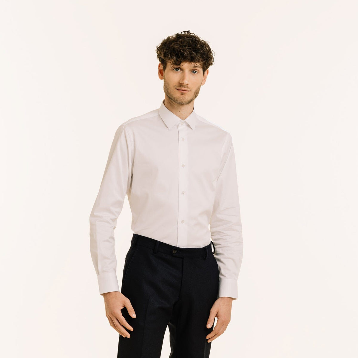 Chemise En Twill Double Retors Blanche