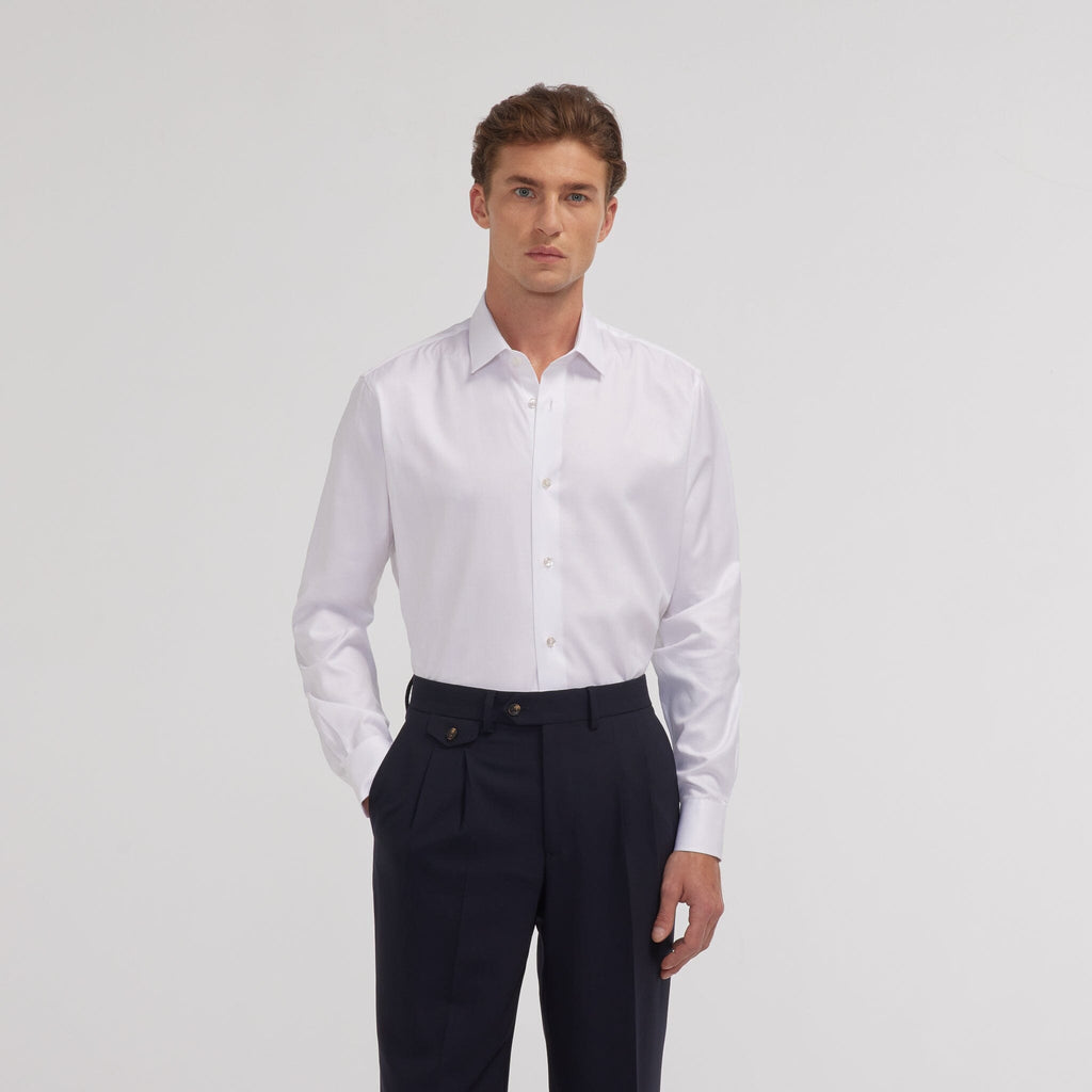 Chemise En Chevron Double Retors Blanche