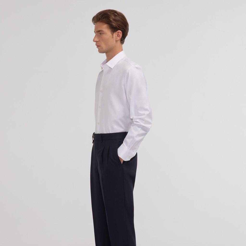 Chemise En Chevron Double Retors Blanche